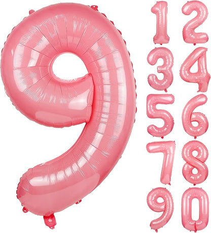 Macaron Pink Number 9 Balloon 40in Large Helium Foil Polyester Film Balloon | by Exquisitehighqualitypartydecorationstomeetyoureveryneed%EF%BC%81