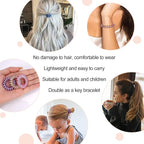 JessLab Spiral Hair Ties, 20 Pcs Traceless Phone Cord Hair Ties No Crease Spiral Bracelet Plastic Coil Ponytail Holders No-Damage Headband Hair Accessory for Girls Women Ladies Gift (Lustrous)