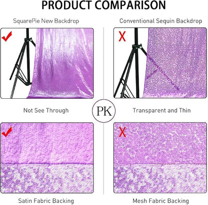 SquarePie 8x10ft Lavender Sequin Backdrop, High Density Non-Transparent Glitter - Image 6