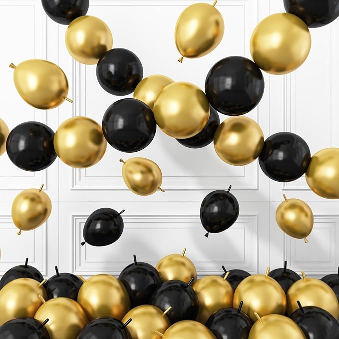 Black Gold Link Balloons by BTZO