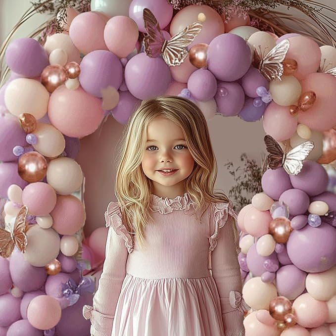 Pink and Purple Balloon Arch Kit, Sand White, Rose Gold - Image 5