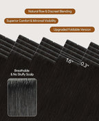 VINBAO Injected Tape in Hair Extensions Invisi Edge Extensions Tape in Human Hair 60g 22in 20pcs Off Black Pro Virgin Hair Invisible Thick Ends 22inch #1B
