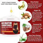 Keratin Hair Mask,Keratin Hair Treatment 250g Hair Mask for Dry Damaged Hair,Deep Conditioning Hair Treatment Mask Repair Treatment Damage Hair Root,Natural Deep Conditioner Hydrating Hair Care Gifts