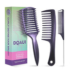 Curly Hair Brush & Curl Defining Brush – Easily Detangles Knots with Less Pulling – Styles Wet or Dry Hair, Tames Frizz for All Curl Types (Black 3Pcs)