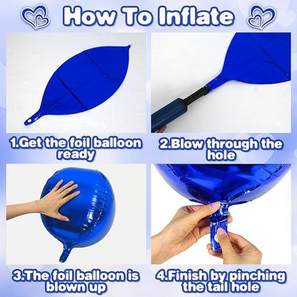 Royal Blue Round Foil Balloons 9 pcs - Image 6
