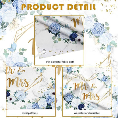 AIBIIN 5x3ft Mr and Mrs Floral Backdrop - Image 7