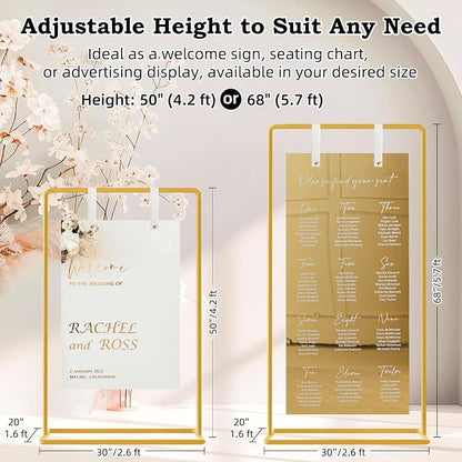 Wedding Sign Holder, Adjustable Welcome to Our Wedding Sign Stand W/Design - Image 2