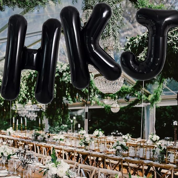 TONIFUL 40 Inch Black K Letter Jumbo Helium Balloons, Foil Mylar Big Alphabet - Image 4