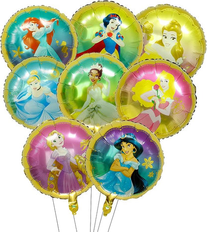 8pcs princess Foil Balloons Theme Birthday Party Supplies 8pc Balloon Bouquet by Omto