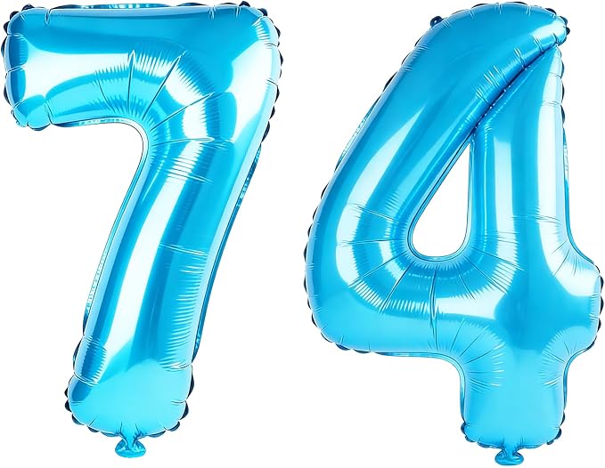 40 Inch Number 74 Balloons for 74th Birthday Party Decorations, 0-100 Jewelry by FOBELEC