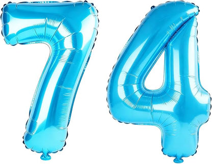 40 Inch Number 74 Balloons for 74th Birthday Party Decorations, 0-100 Jewelry by FOBELEC