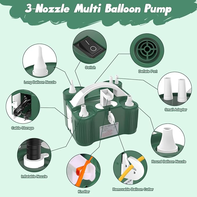 chamvis Balloon Pump Electric, Balloon Air Pump Inflate Pump - Image 3