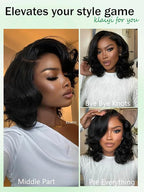KLAIYI Light Yaki Straight Bob Loose Wave Pre Everything 13x4 Lace Front Wigs Human Hair Precut Lace Pre Plucked Bleached Glueless Wear and Go Wigs for Women Bye Bye Knots Wig Beginner Friendly 10Inch