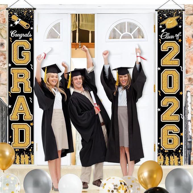WOHOHOHO 23Pcs Graduation Decorations 2026 Set, Class of 2026 Backdrop - Image 9