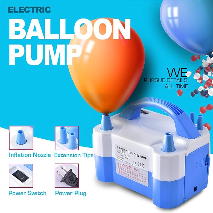 Electric Air Balloon Pump, Portable Dual Nozzle Electric Balloon Inflator/Blower - Image 3
