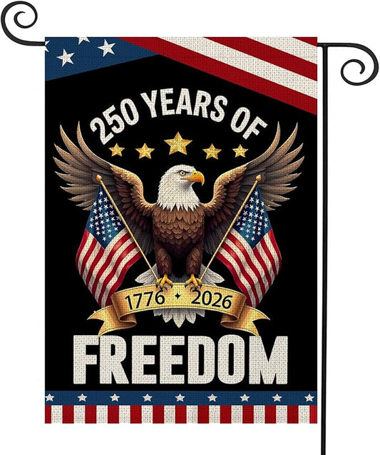 250 Years Anniversary Garden Flag, 250th Anniversary USA Patriotic Banner by WENWELLHOME