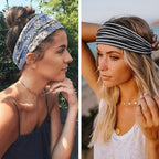 Huachi Boho Headbands for Women Wide Head Bands Yoga Workout Hair Bands for Women's Hair Non Slip Summer Womens Headbands Hair Accessories 6 Pack