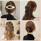 Obeoby 8 PCS Flat Claw Clips for Women, 2 Types French Flat Hair Clips Hair Accessories Barrettes Large Medium (Neutral Color)