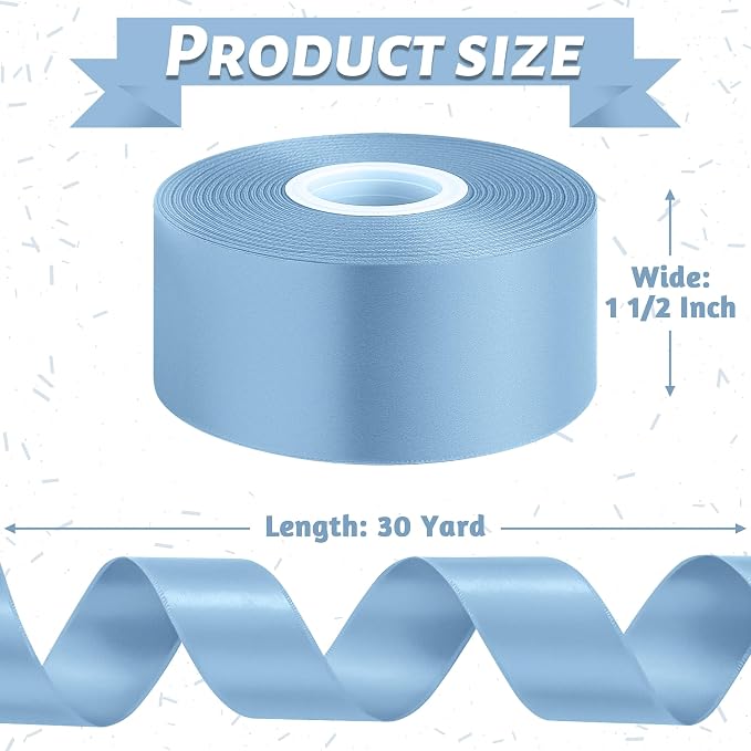 30Yards 1 1/2In Sky Blue Ribbon - Image 2