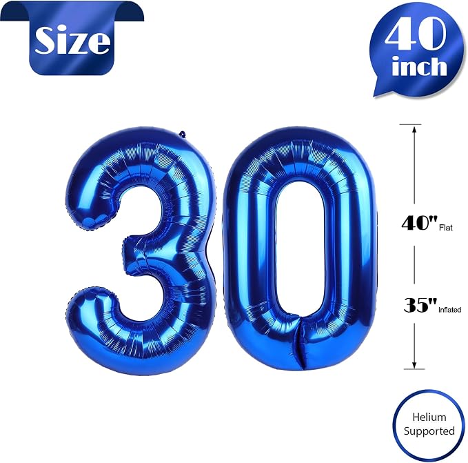 Navy Blue 30 Balloon - Image 6