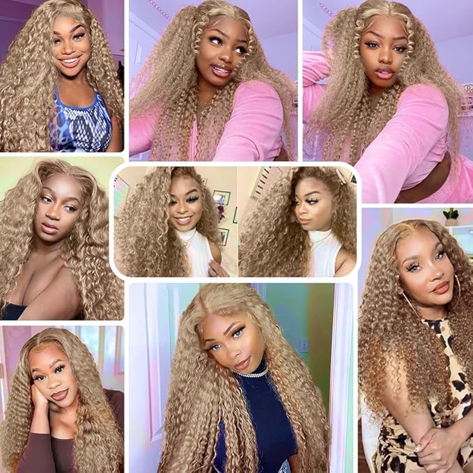 Ash Blonde Bundles Human Hair Color #22 Deep Wave Bundle Niegmeag Brazilian Virgin Remy Hair 3 Bundles 24 26 28 Inch Ash Blonde Deep Wave Bundle Double Weft Hair Weave 300g
