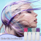 4 Pack Root Comb Applicator Bottle, Hair Oil Applicator, Oil Comb Applicator Bottle for Hair Dye Shampoos Hair Salons (Purple+Red+Grey+Green)