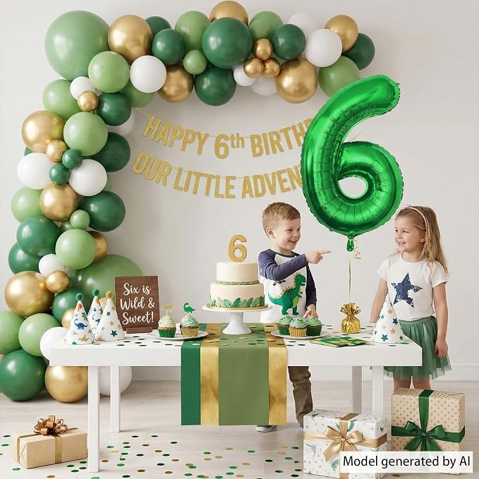 Green Number 6 Balloon 40 Inch, Radiant Foil Numeral - Image 6