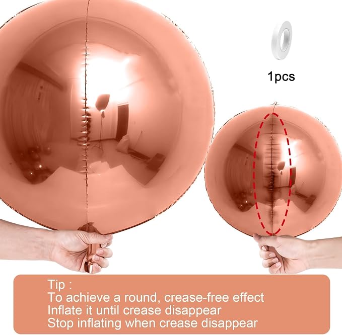 12Pcs Rose Gold Round Foil Balloons, Metallic Rose Foil Balloon - Image 7