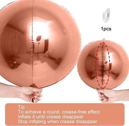 12Pcs Rose Gold Round Foil Balloons, Metallic Rose Foil Balloon - Image 7