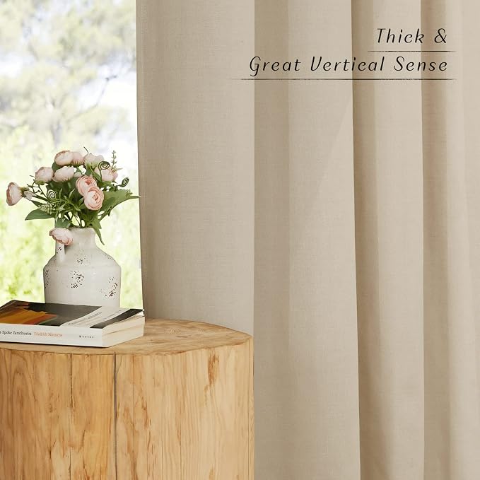 NICETOWN Rustic Linen 96 inch Long Curtains - Image 6
