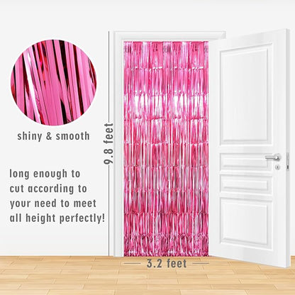 GOER 3.2 ft x 9.85 ft Metallic Tinsel Foil Fringe Curtains Party Photo Backdrop - Image 2