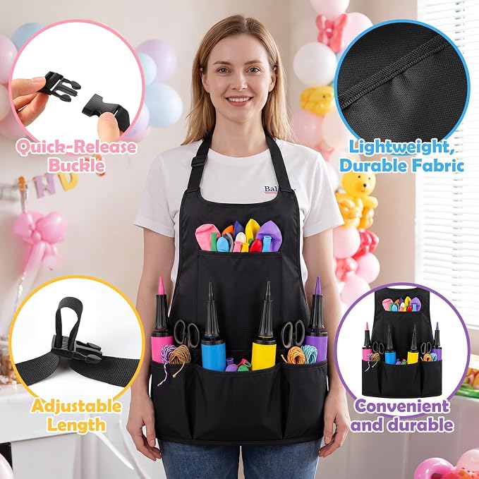 Cuffbow Multi Pocket Balloon Organizer Apron, Balloon Organizer Apron - Image 4