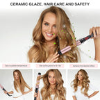 Unlock Your Hair's Potential with MegaWise Pro Curling Iron: 1 1/4 inch Ceramic Barrel, 60s Fast Heating, Anti-Scald Grip, and Complete Styling Kit for Effortless Glamour!