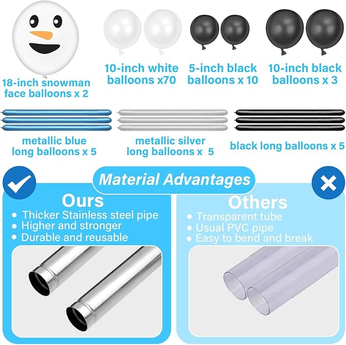2 Sets Snowman Balloon Column Stand Kit - Image 3