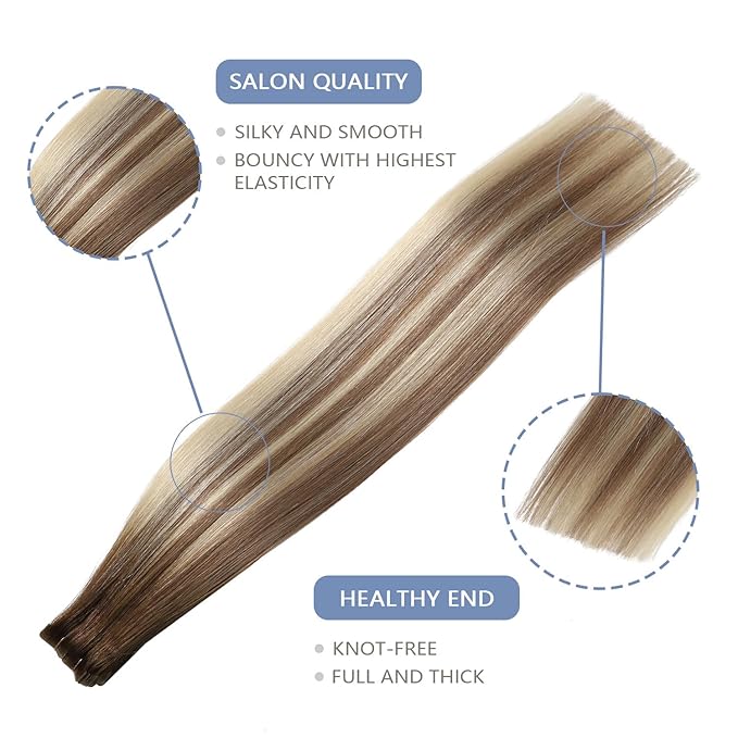 COOKAYU Invisi Edge Tape in Extensions Human Hair Walnut Brown to Ash Brown and Blonde Seamless Injected Tape Ins Straight invisible Hair Extensions 18Inch 40g 20pcs/pack