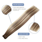 COOKAYU Invisi Edge Tape in Extensions Human Hair Walnut Brown to Ash Brown and Blonde Seamless Injected Tape Ins Straight invisible Hair Extensions 16Inch 35g 20pcs/pack