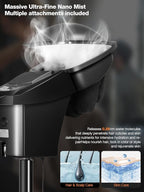 Icoget Hair Steamer for Deep Conditioning w/7 Color Light & Ozone, Micro Mist Scalp Hydration Steamer w/Adjustable Temp, Includes 3 Hair Caps & Aromatherapy Nozzle for Skin & Hair Treatment