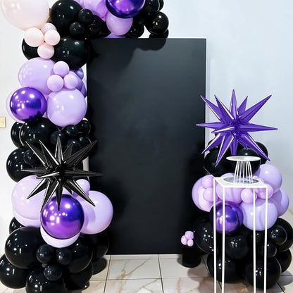Purple and Black Balloons, 12 Inch Metallic Purple Dark Light Purple Black - Image 6