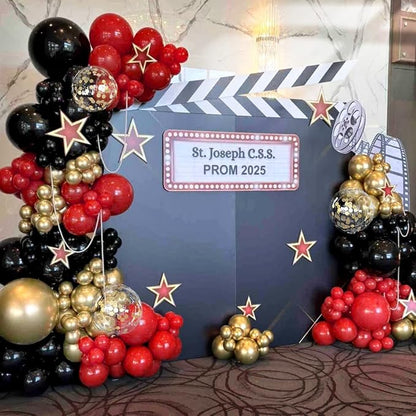 MEBAY 155Pcs Red Black Gold balloons Garland Arch Kit - Image 6