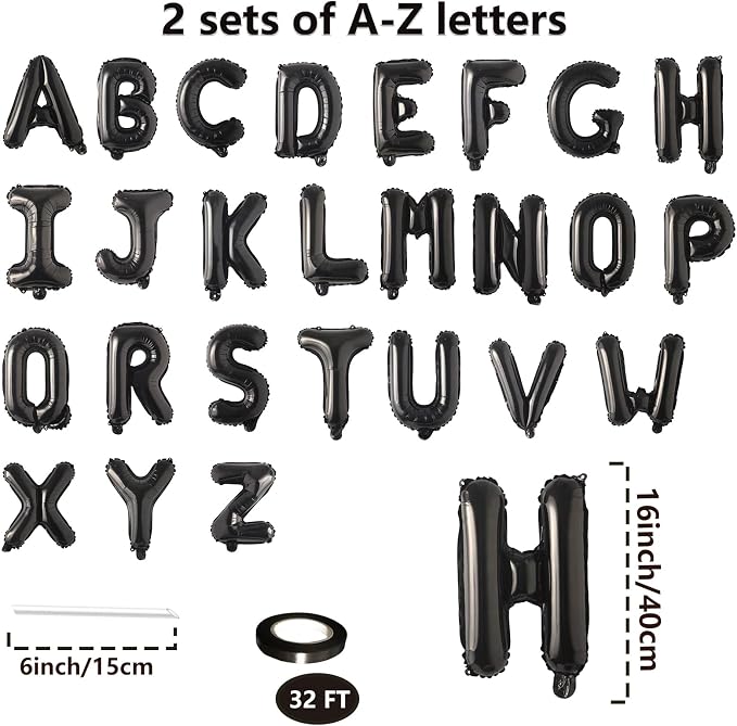 52 Pcs 2 Sets of 16 Inch “A-Z” Letter Balloons Set – Complete Alphabet Mylar - Image 2