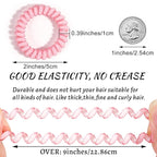 DED Spiral Hair Ties, 24 Pcs No Crease Hair Ties, Colorful Ponytail Holders Hair Accessories for Women Girls-Crystal Candy Colors