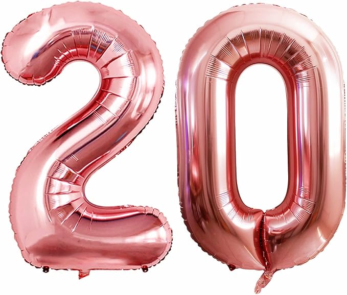 Number 20 Balloons for 20th Birthday Party Decorations, 42 Inch Jumbo Foil by GOER