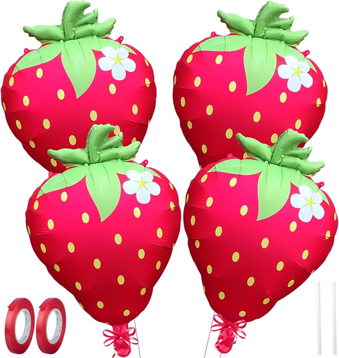 Strawberry Balloons 18" 4Pcs by AxiyanX