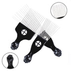 6Pcs Afro Picks Metal Hair Combs, 3 Sizes Steel Teeth Hair Pick for Curly, Coily, Natural Hair, Detangling & Styling Comb for Men Women (Black)