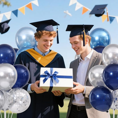 4 Sets Navy Blue Silver Balloons Stand Kit - Image 4