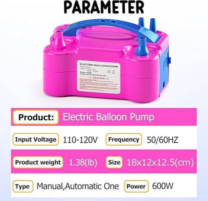 Electric Balloon Pump, Portable Dual Nozzle Electric Balloon Inflator Blower - Image 8