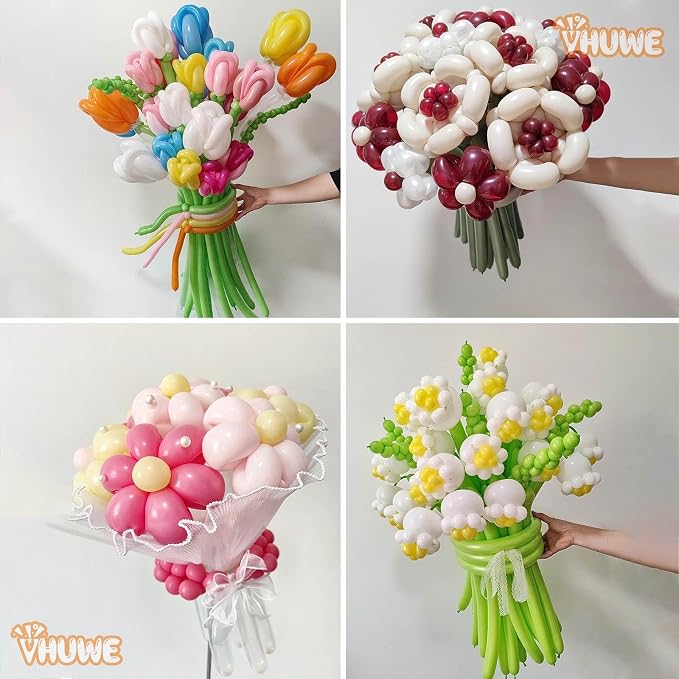 260 Balloons White, Thickened 100 Pack Long Balloons Twisting Skinny Magic - Image 4