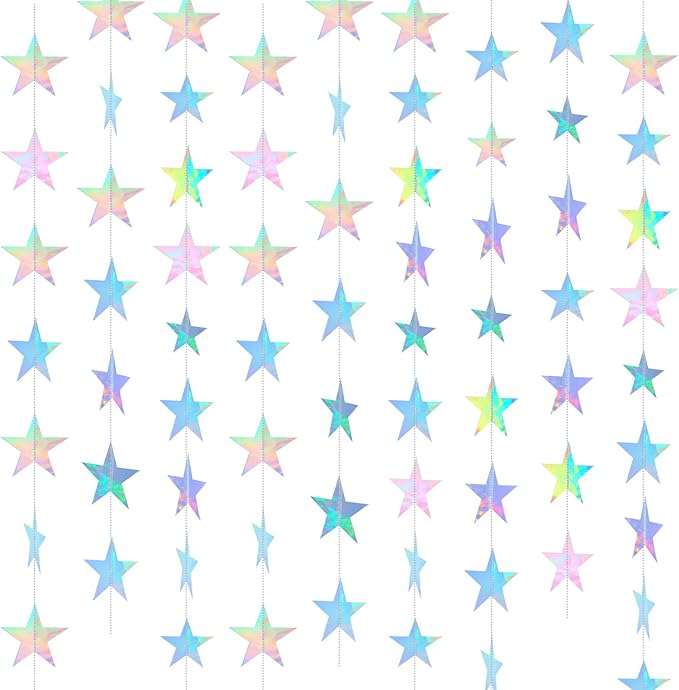Spakon 65 Feet Glitter Star Paper Garland Banner Hanging Decoration Star by Aranorun