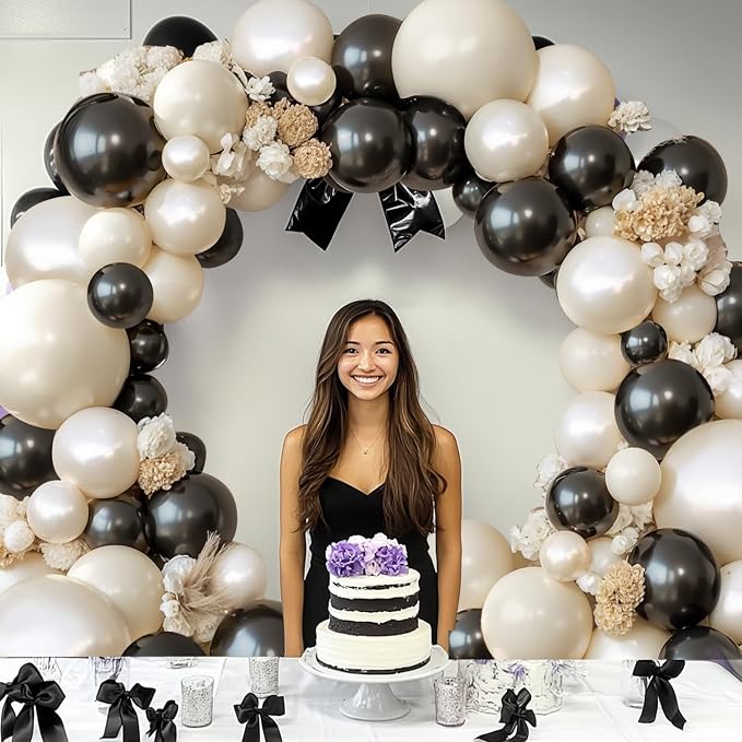 Black and White Balloons Arch Kit 119 PCs Double Stuffed | Elegant Luxural - Image 5