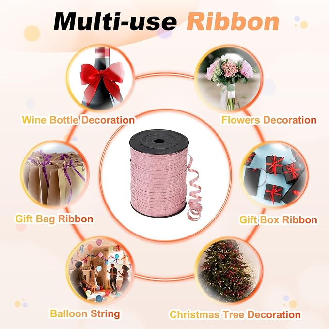 PATIKIL Glitter Curling Ribbon 500yds x 1/5" Plastic Balloon String Ribbon | - Image 6